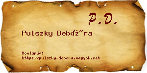 Pulszky Debóra névjegykártya